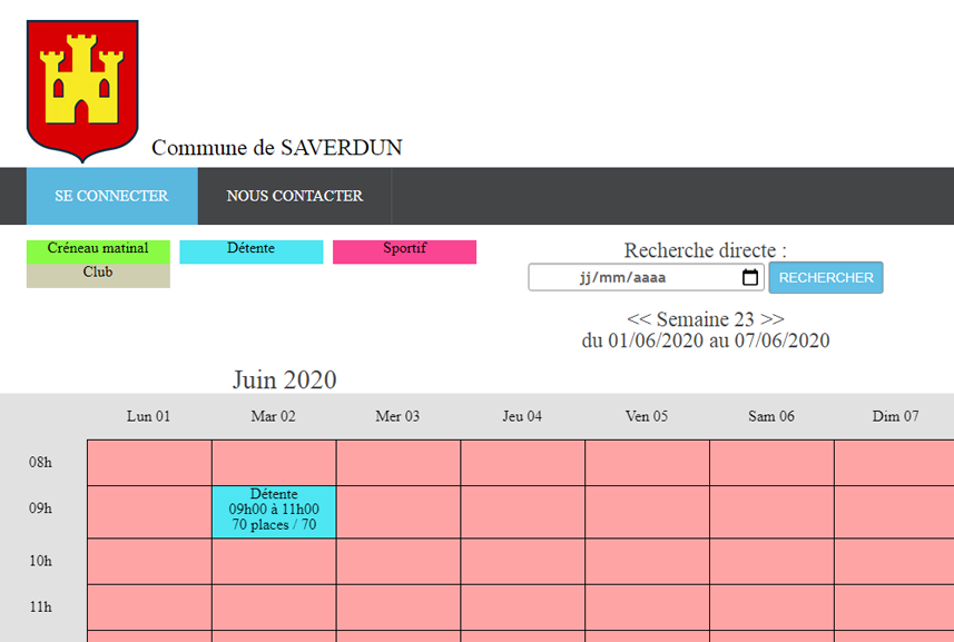 Plateforme de réservation pendant la pandémie